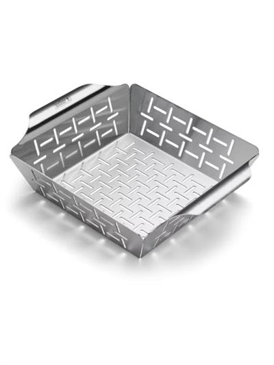 Weber 6481 Deluxe Grilling Basket Small – Küçük Izgara Sepeti 19x24 cm (Sebze & Et İçin; Tüm Weber Izgaralar Uyumlu)