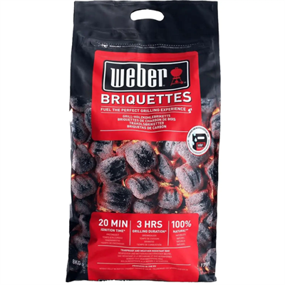 Weber 1759166 Briket Kömür 8 KG – Uzun Süreli ve Dengeli Yanış