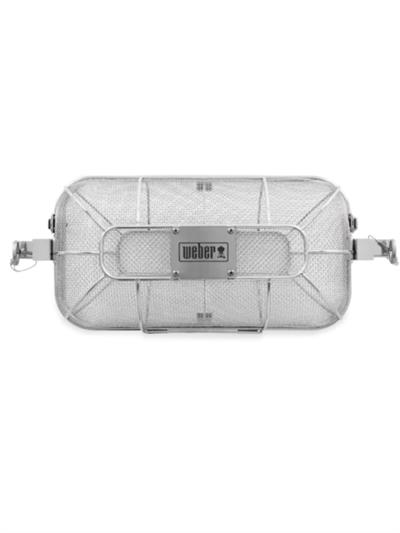 Weber CRAFTED Rotisserie Crisping Basket 7686 – Gourmet BBQ System Paslanmaz Çelik | Ayırıcı Bölmeli Çevirmeli Delikli Sepet | GBS™ Uyumlu