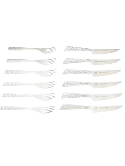 Weber Deluxe Place Setting – 12 Parça Çatal-Bıçak Takımı Paslanmaz Çelik | Ergonomik Saplar | Bıçakta Keskin Dişler