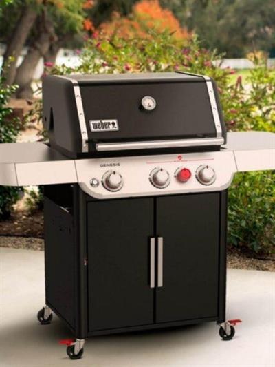 Weber Genesis® E-325s Siyah Gazlı Barbekü — 3 Brülör | XL Sear Zone | Side Shelves