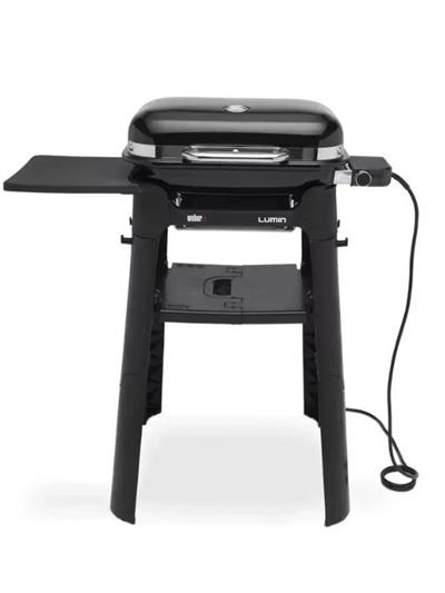 Weber Lumin™ Compact Elektrikli Izgara + Stand Seti – 1 500 W | 315 °C Sear | Smoke-Steam-Keep Warm