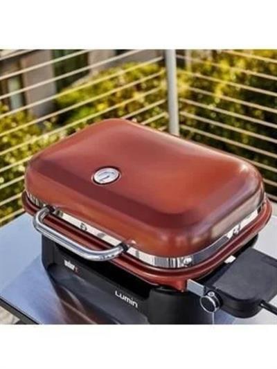Weber Lumin™ Compact Elektrikli Izgara – Crimson Kırmızı 1 500 W | 315 °C Sear | Smoke · Steam · Keep Warm
