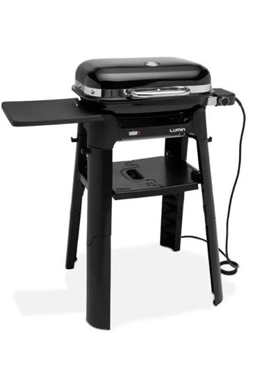 Weber Lumin™ Compact Elektrikli Izgara + Stand Seti – 1 500 W | 315 °C Sear | Smoke-Steam-Keep Warm
