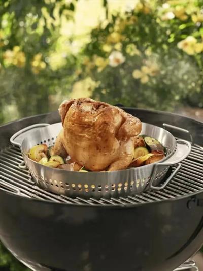 Weber Poultry Roaster 8838 – Tavuk Kızartma GBS™ Çok Amaçlı Tava Paslanmaz Çelik | 2si 1 Arada Tasarım | GBS™ Uyumlu