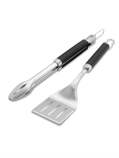 Weber Precision Barbecue Tongs & Spatula Set 6763 Hands-Free Kilitli Maşa & 3-Yönlü Bevel Kenar Spatula