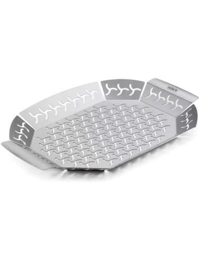 Weber Premium Grilling Basket 6678 Paslanmaz Çelik Tel | Derin Sepet Tasarımı | Çok Yönlü Pişirme 26x36 cm