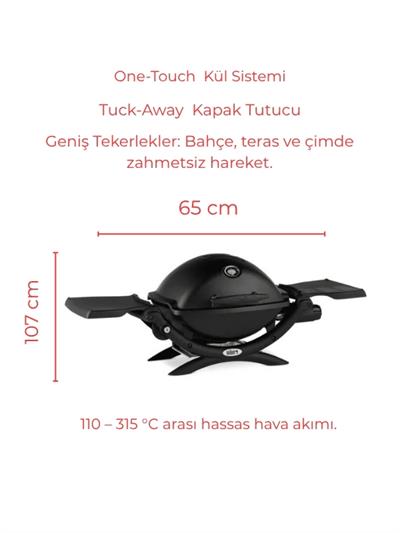 Weber Q 1200 – Titan Gri Döküm Izgara | 2,6 kW Tek Brülör | Easy-Ignite™ Ateşleme