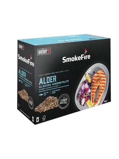 Weber SmokeFire Ahşap Pellet – FSC Alder (%40 Alder / %60 Kayın), 8 kg, Plastik İçermeyen Kutuda (Model: 18290)