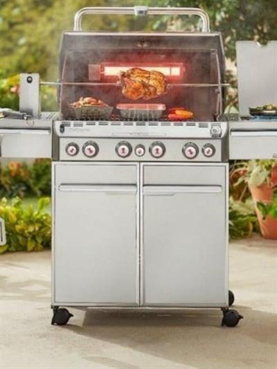 Weber Summit® S-470 Paslanmaz Çelik Gazlı Barbekü – 4 Brülör + Sear / Tütsü / Rotisserie