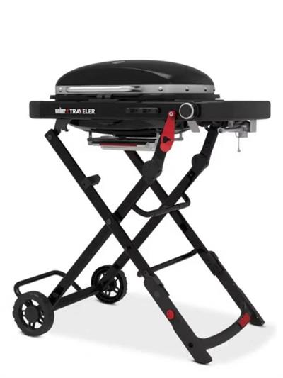 Weber Traveler Compact – Stealth Siyah 49 × 26 cm Döküm Izgara | 2,8 kW Brülör | Tek Pedalla Katlanır