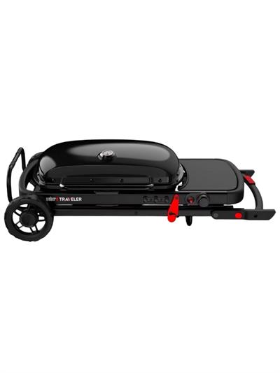 Weber Traveler™ Stealth Edition Gazlı Barbekü – 3,8 kW | 63 × 34 cm | Tek Elle Katlanır