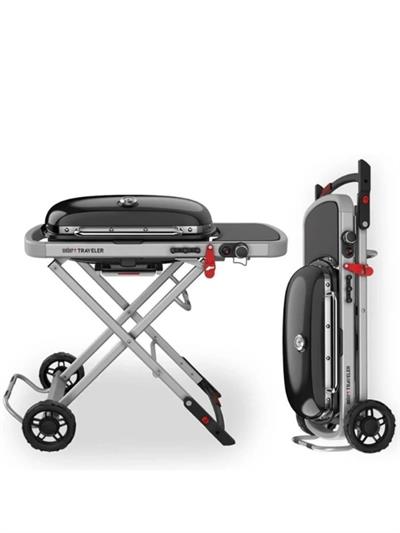 Weber Traveler Taşınabilir Gazlı Barbekü – 3,8 kW | 63 × 34 cm | Tek Pedalla Katlanır