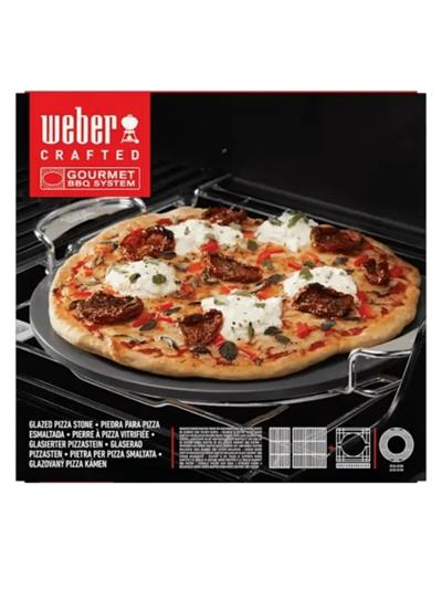 Weber WEBER CRAFTED Gourmet BBQ System Glazed Pizza Stone 8861 Glazed Cordierite Pişirme Taşı | Brick-Oven Kalitesi | GBS™ Uyumlu