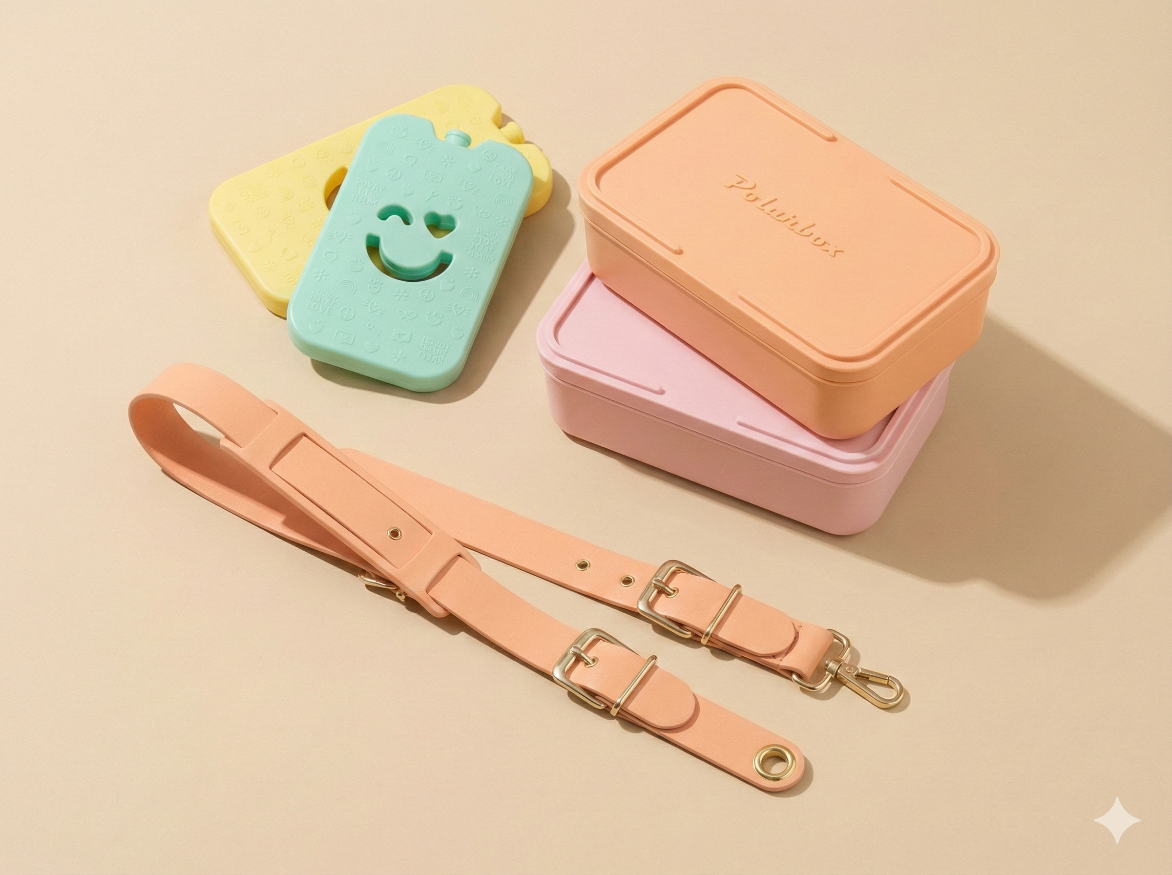 Polarbox aksesuarları: askı kayışı, lunch box ve soğutucu jel seti