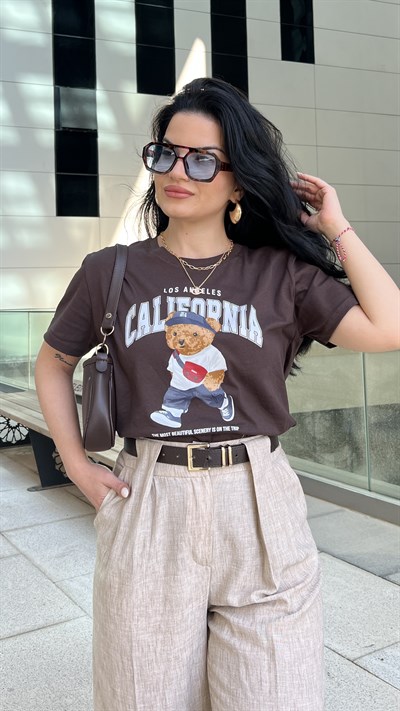 KAHVERENGİ CALIFORNIA BEAR TSHIRT 