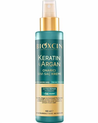 Bioxcin Keratin & Argan Onarıcı Sıvı Saç Bakım Kremi 150 ml - Yıpranmış Ve Hassas Saçlar