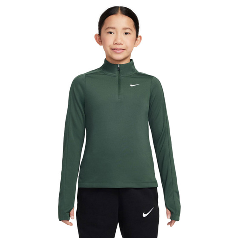 Nike Dri-FIT Uzun Kollu Yarım Fermuarlı Kız Çocuk Antrenman Üstü