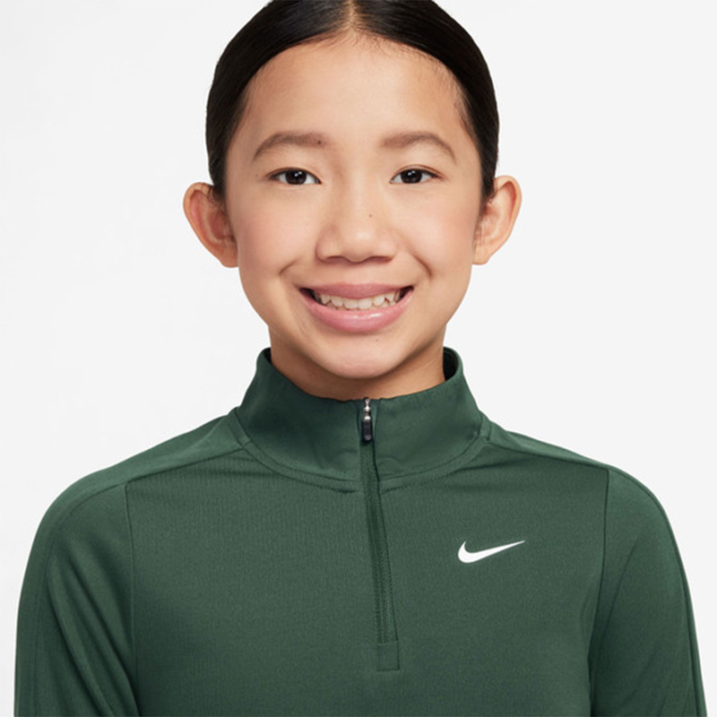Nike Dri-FIT Uzun Kollu Yarım Fermuarlı Kız Çocuk Antrenman Üstü