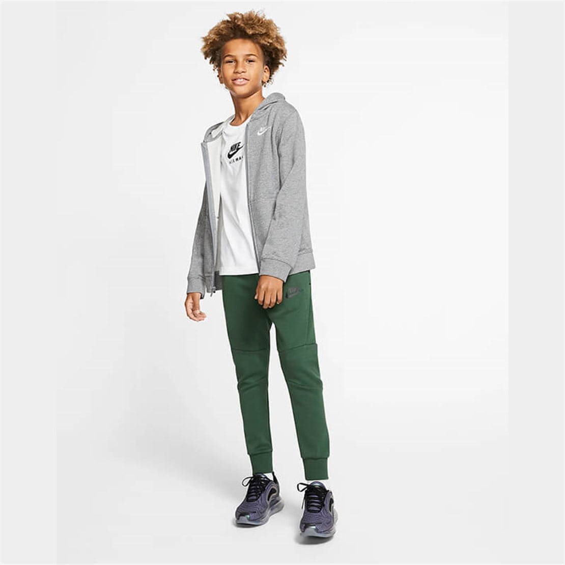 Nike Sportswear Tam Boy Fermuarlı Erkek Çocuk Kapüşonlu Üst