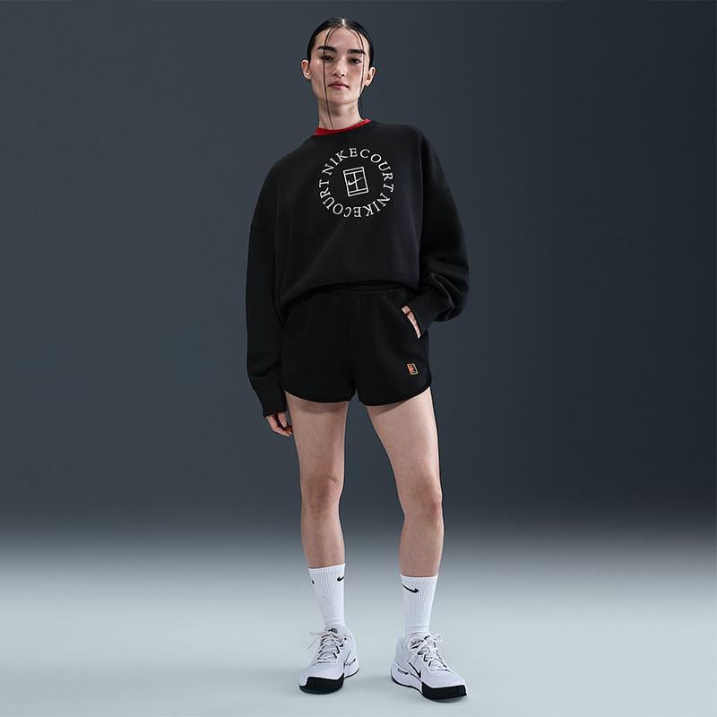 NikeCourt Heritage Orta Bel Fleece Kadın Tenis Şortu