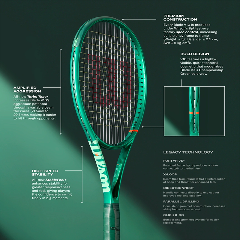 Wilson Blade 98 18x20 v10 Tenis Raketi (305gr.)