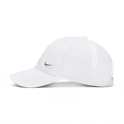 Nike Dri-FIT Club Swoosh Çocuk Tenis Şapkası - Beyaz/Gold