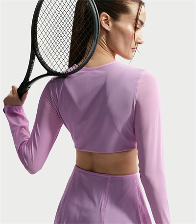 NikeCourt Slam Uzun Kollu Crop Kadın Tenis Üstü
