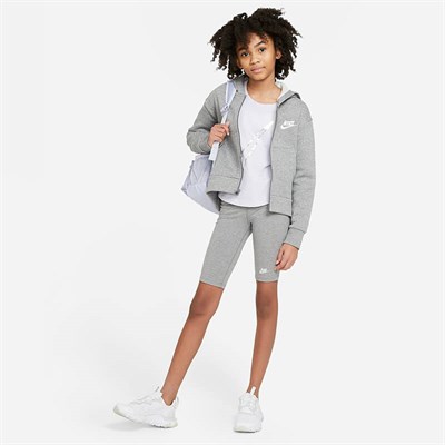 Nike Sportswear Club Fleece Tam Boy Fermuarlı Kız Çocuk Kapüşonlu Üst