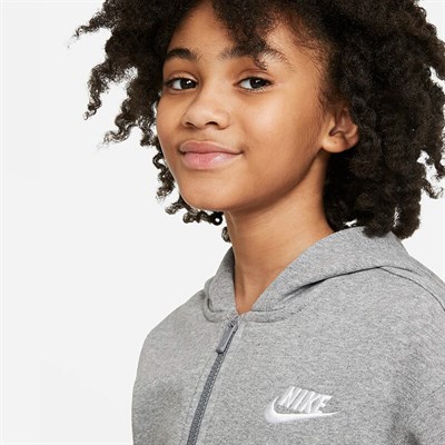 Nike Sportswear Club Fleece Tam Boy Fermuarlı Kız Çocuk Kapüşonlu Üst