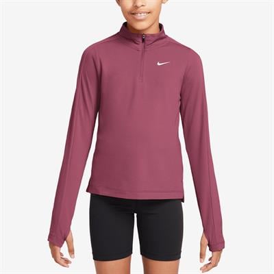 Nike Dri-FIT Uzun Kollu Yarım Fermuarlı Kız Çocuk Antrenman Üstü