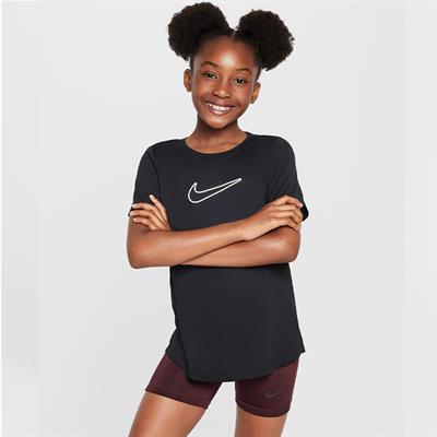 Nike One Fitted Dri-FIT Kısa Kollu Kız Çocuk Antrenman Üstü