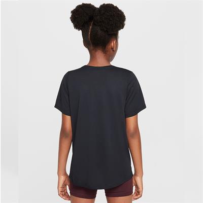 Nike One Fitted Dri-FIT Kısa Kollu Kız Çocuk Antrenman Üstü