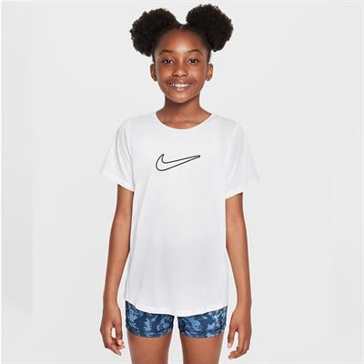 Nike One Fitted Dri-FIT Kısa Kollu Kız Çocuk Antrenman Üstü