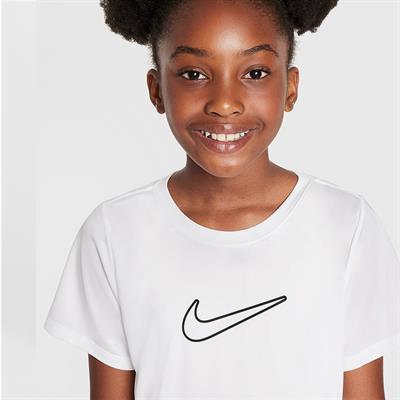 Nike One Fitted Dri-FIT Kısa Kollu Kız Çocuk Antrenman Üstü