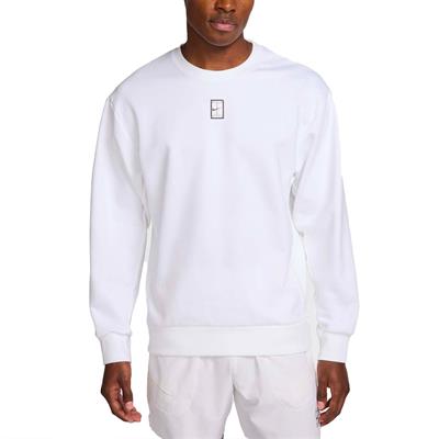 NikeCourt Heritage Dri-FIT Fleece Erkek Crew Tenis Üstü