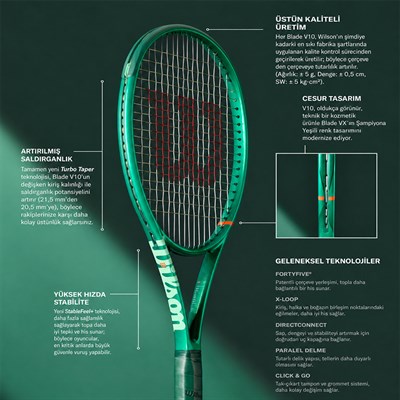 Wilson Blade 98 16x19 v10 Tenis Raketi (305gr.)