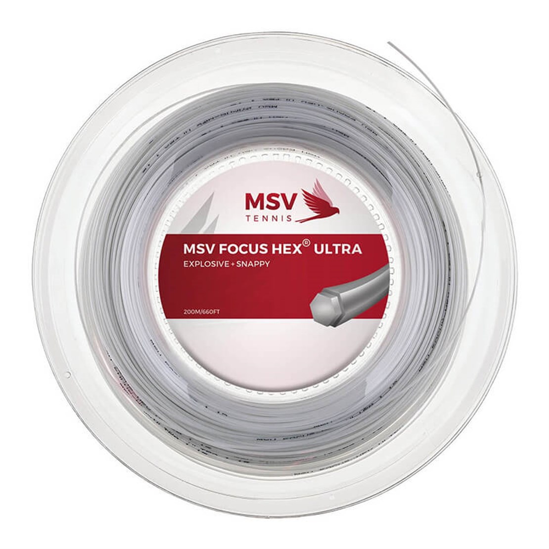 MSV Focus-Hex Jeu De Cordes De Tennis - Monofil Rouge