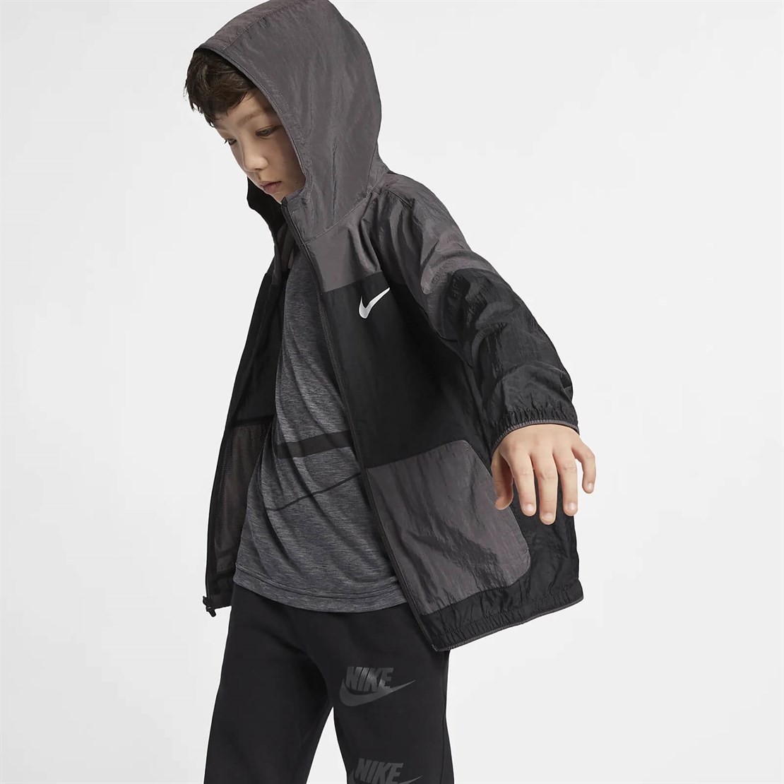 Nike Dri-Fit Erkek Çocuk Ceketi | Siyah/Gri | Merit Spor