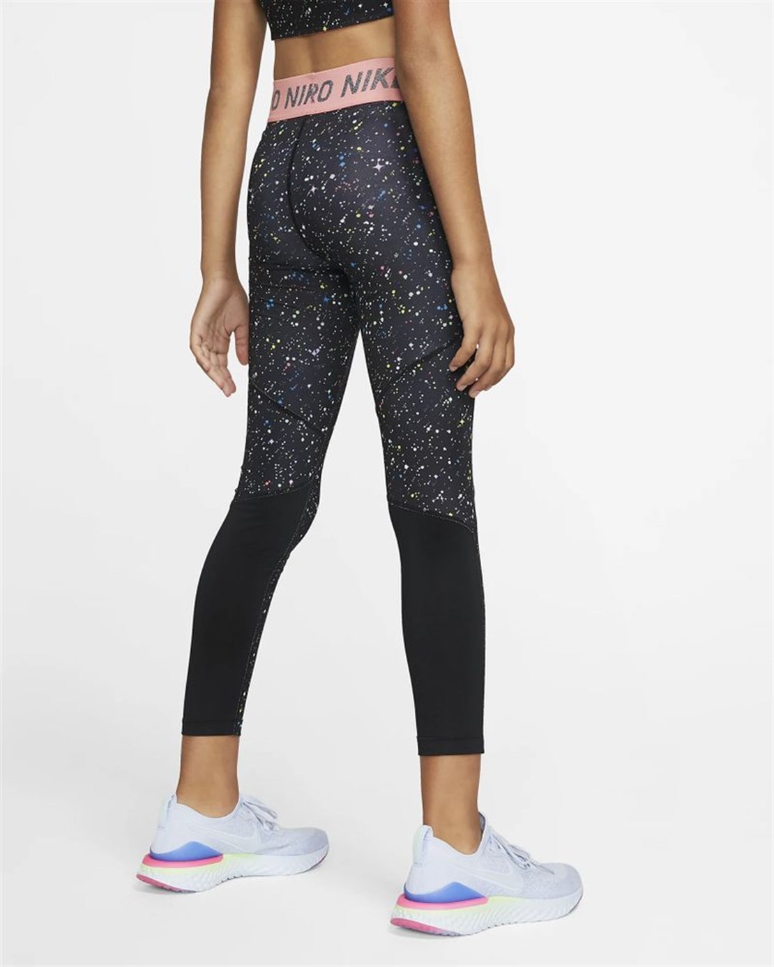 Nike Pro Warm Kız Çocuk Taytı | Siyah/Baskılı | Meritspor
