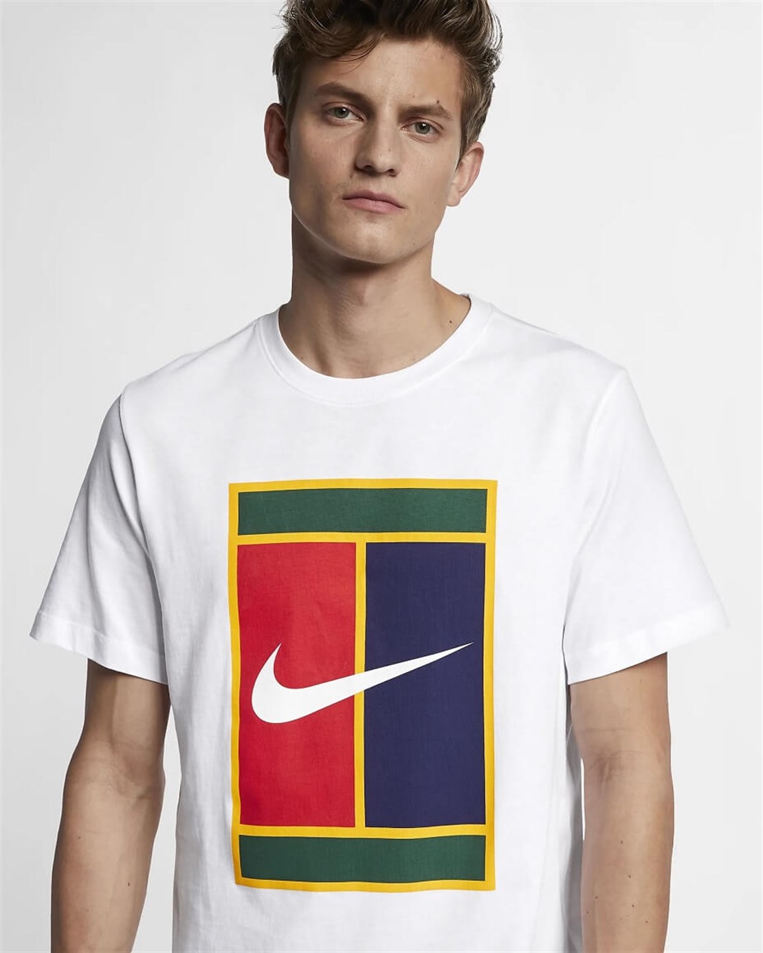 Nike Heritage Logo Erkek Tenis Tişörtü | Beyaz | Merit Spor
