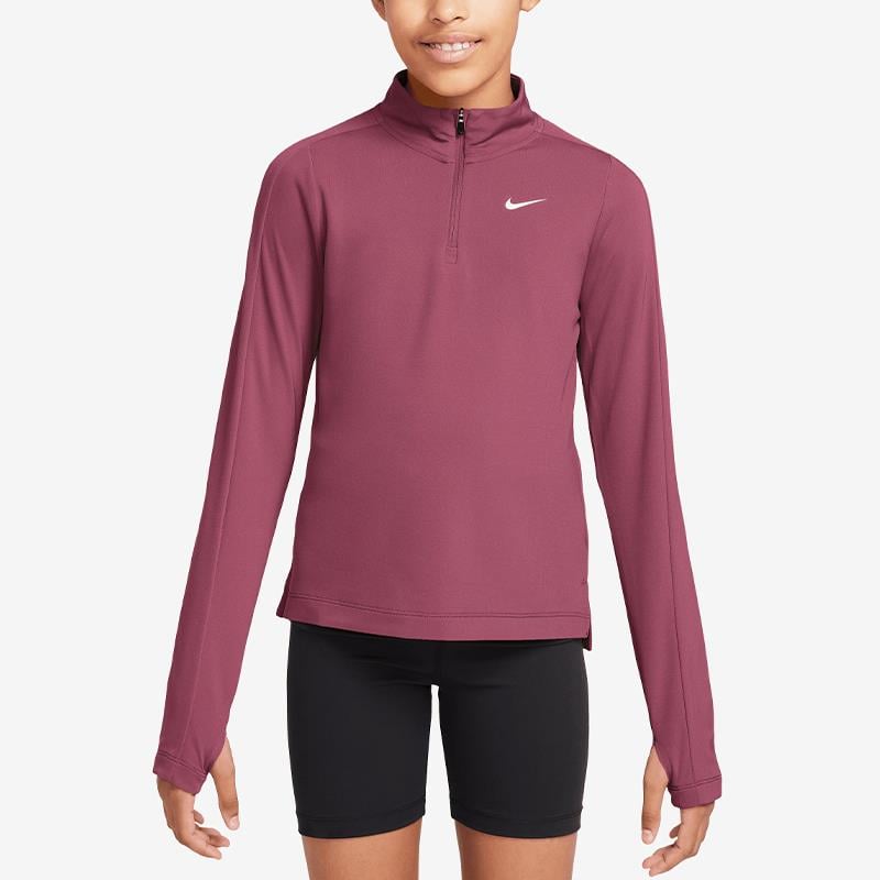 NikeNike Dri-FIT Uzun Kollu Yarım Fermuarlı Kız Çocuk Antrenman Üstü