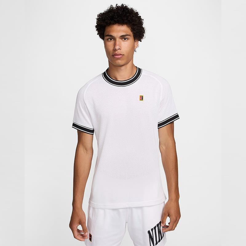 NikeNikeCourt Heritage Kısa Kollu Erkek Tenis Üstü