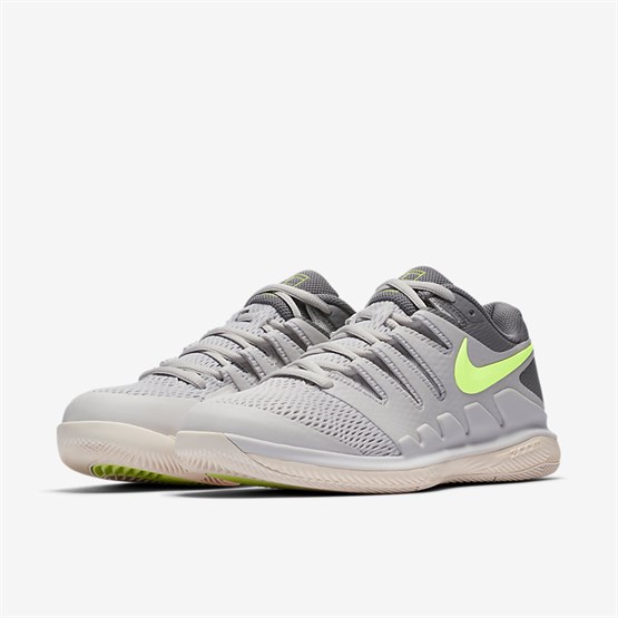 Nike Air Zoom Vapor X Gri Ye il Clay Kad n Tenis Ayakkab s Merit Spor