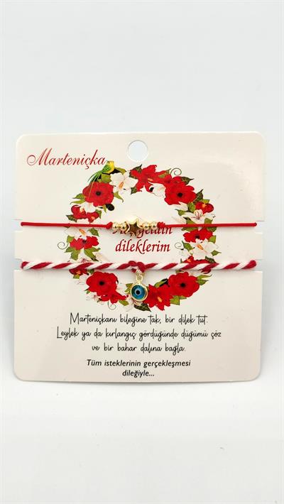 pirinç nazarlık evil eye yıldız figür makrome düğümlü marteniçka bileklik