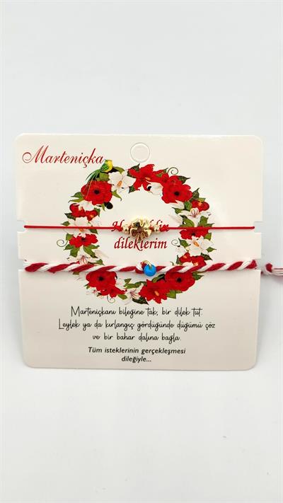 yonca figür makrome düğümlü marteniçka bileklik