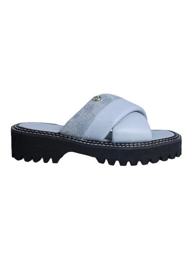 POLETTO  HAKİKİ DERİ GRI Sandalet Düz Terlik 0197 343