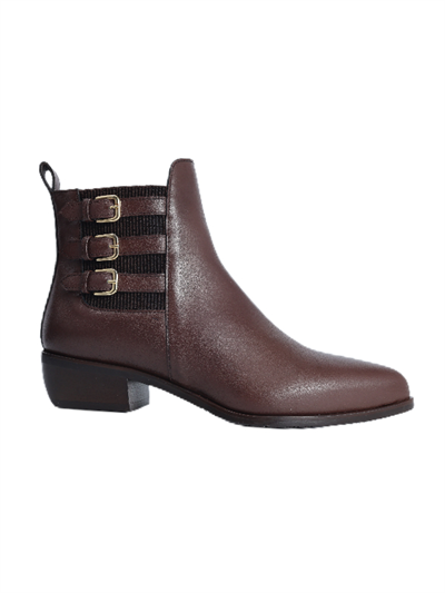 POLETTO  HAKİKİ DERİ KAHVE Bot Topuklu 102 54 V2