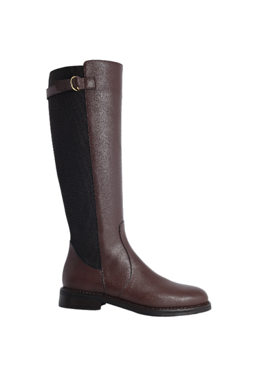 POLETTO  HAKİKİ DERİ KAHVE Çizme Düz  5780 103