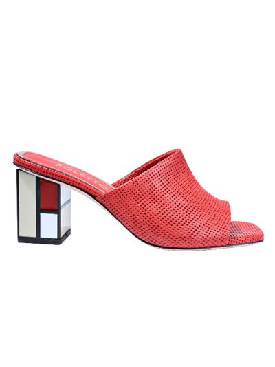 POLETTO  HAKİKİ DERİ KIRMIZI-ALTIN Terlık Topuklu 4183 140 V2